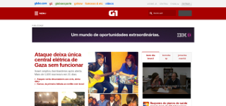 Front-page do portal G1